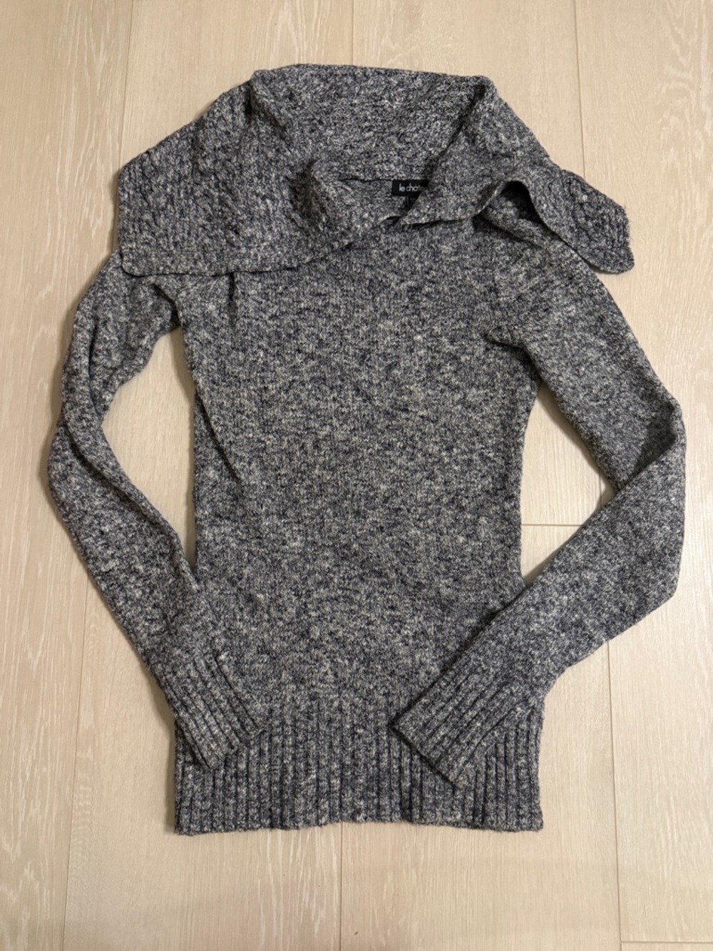 ✨ Le Chateau Heather Gray Cowl Neck Sweater